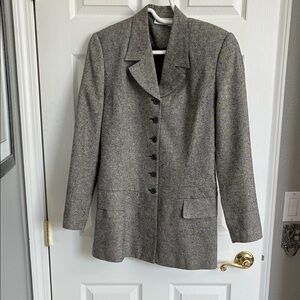 Newport News Gray Button-Up Blazer